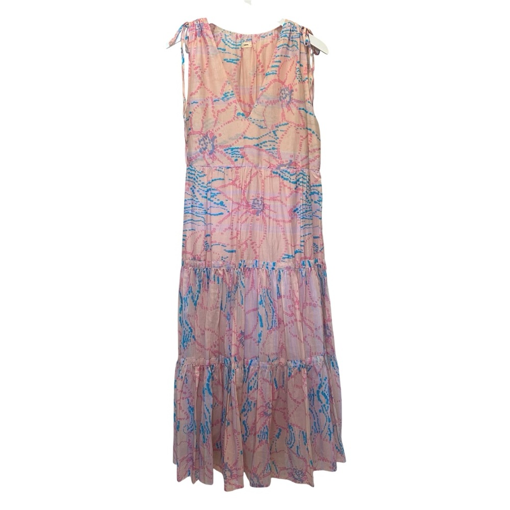 Warm NY Tie Shoulder Silk Blend Dress EUC